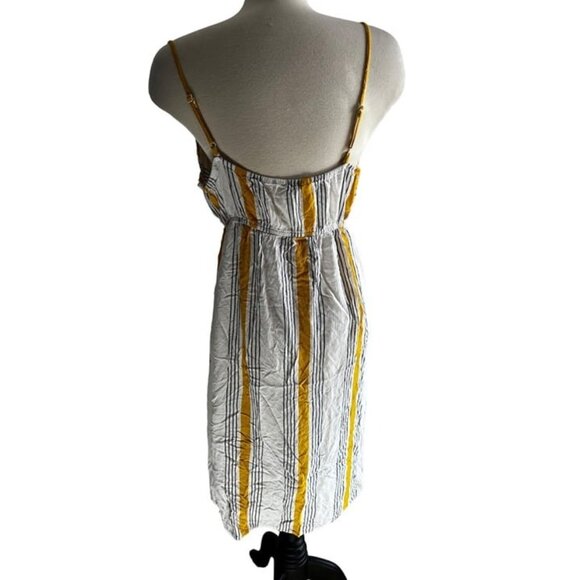 Blush Striped Crinkle Sleeveless Midi Dress Sz XL Womens Button Down - Picture 7 of 9